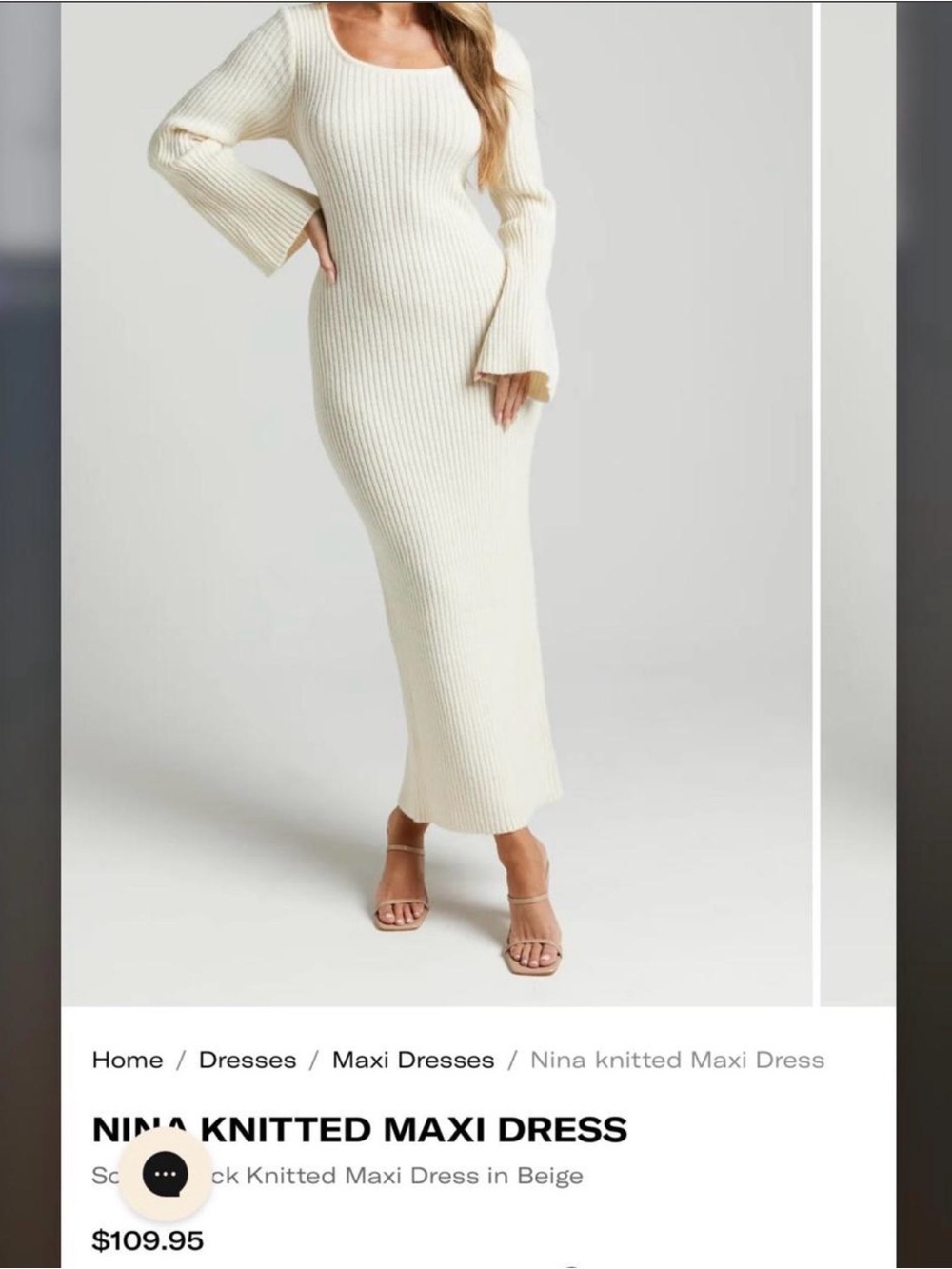 Show po knitted maxi dress